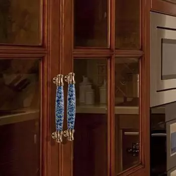 Цинковые сплавы и керамика Мебельная ручка Многослойное покрытие Волнистый узор Винтажная дверная ручка Различные стили Декор в глазури