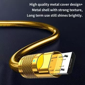 Цинковый сплав 120 Вт Usb сверхбыстрый зарядный кабель для Xiaomi Huawei Samsung Type C 6A Micro 3A игровой шнур для зарядки для iPhone 2.4A Micro-USB-1m