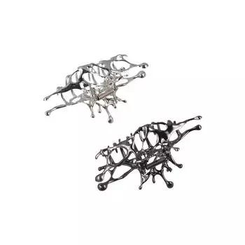 Цинковый сплав цинка геометрические зажимы коготь Y2k Серебряный зажим для волос краб темперамент подарок