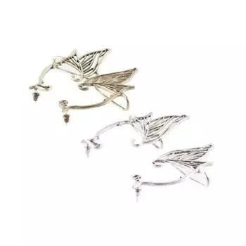 Цинковый сплав цинка Эльф клипса для ушей античный золотой цвет ухо манжета милые односторонние серьги для женщин Black-Left Ear