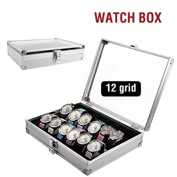 Цинковый сплав цинка подарок для женщин мужчин коробка для хранения браслет дисплей наручные часы чехол держатель часов коробка для часов серебряный