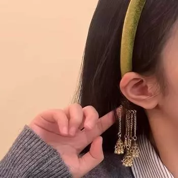 Цинковый сплав цинка винтажный обруч для волос роскошный этнический стиль повязка на голову элегантный колокольчик кисточка повязка на голову банкет чёрный