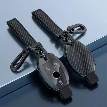Цинковый сплав из углеродного волокна, чехол для ключей от автомобиля, брелок для Mercedes Benz AMG ABCES Class W204 W205 W212 W213 W176 GLC CLA W177