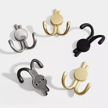Цинковый сплав, легкий роскошный крючок для одежды в виде кролика, креативная форма, симпатичные двойные крючки, практичный мультяшный настенный слинг для дома