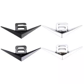 Цинковый сплав V6/V8 Авто наклейка значок стайлинга автомобилей эмблема украшение для Volkswagen V6 серебряный