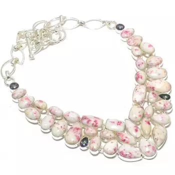 Киноварь, Радужный огонь мистический драгоценный камень ручная работа 925 серебряное ювелирное ожерелье 18 JCN378-20