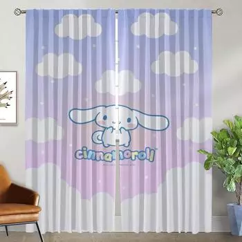 Cinnamoroles Home Interior Curtains for Living Room Shades Blackout Curtains Halloween Decoration Partition Tulle for Bedroom W50xH70cmx2pcs-CL