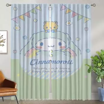 Cinnamorolles Home Interior Curtains for Living Room Partition Blackout Curtain Shades Tulle for Bedroom Halloween Decoration W50xH70cmx2pcs-CL