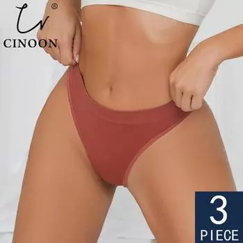 CINOON, 3 шт./лот, женские сексуальные трусики с низкой талией, удобное нижнее белье, стринги, дышащее нижнее белье, искушение, нижнее белье XS