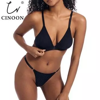 CINOON Сексуальный женский бесшовный бюстгальтер без следов, высокоэластичное нижнее белье, простой стиль, интимное нижнее белье L чёрный