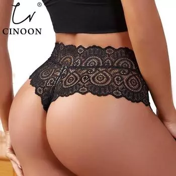 CINOON женские сексуальные кружевные трусики с низкой посадкой, соблазнительное нижнее белье, женские стринги, прозрачное нижнее белье, трусы с вышивкой, нижнее белье S белый