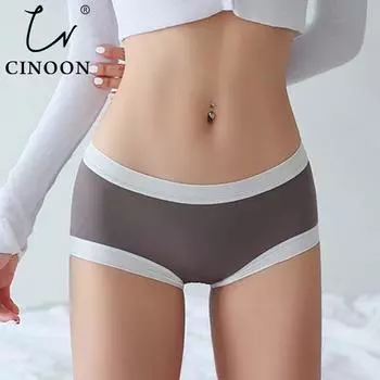 CINOON Женские сексуальные трусики из шелка Ice Ice с низкой посадкой Соблазнительное нижнее белье Женские стринги Бесследное нижнее белье Трусы Нижнее белье M