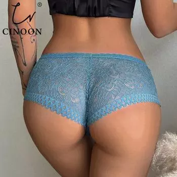 CINOON женские трусики сексуальные женские кружевные трусы искушение трусики с низкой талией для женщин прозрачное ажурное женское нижнее белье S