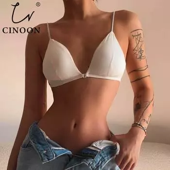CINOON женский сексуальный бюстгальтер с застежкой спереди модное нижнее белье для девочек пуш-ап бюстгальтер без косточек удобное нижнее белье без стального кольца дышащий бюстгальтер S белый