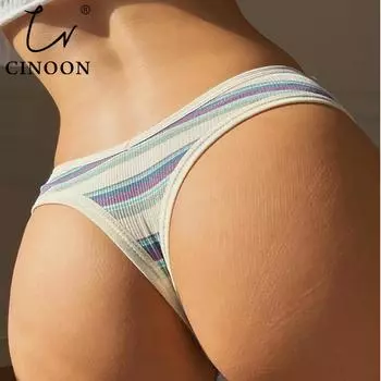 CINOON женское сексуальное нижнее белье с низкой талией бесшовные радужные трусики женские стринги высокоэластичное нижнее белье соблазнительные стринги интимные M