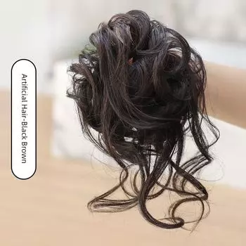 Ципао Китайский Древний Стиль Пучок Естественные Пушистые Кудри Повязка для Волос Brown Black