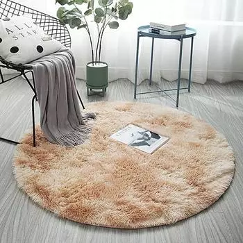 Circle Anti Slip Round Shaggy Fluffy Rug Living Room Bedroom Carpet Mat Floor StyleA