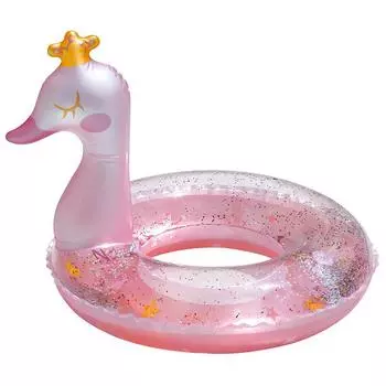 Circle Childrens Swimming Sequin Crown Pink Swan Shape Cute Girl Water Toy Small