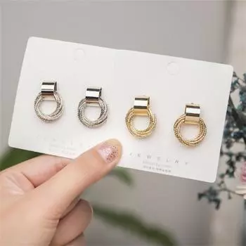 Серьги-гвоздики в виде круга для женщин, креативный дизайн, темперамент, индивидуальность, ювелирные изделия, подарок девушке, Brincos золотой