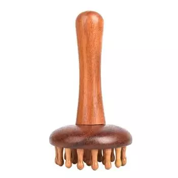 Circular Tooth Abdomen Massager Wooden Gua Sha Massage Brush for Relieve Stress and Relax