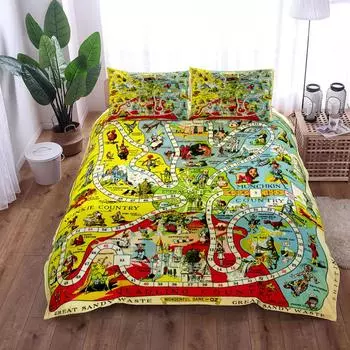 Circus Play Duvet Cover Set King Queen Double Full Twin Single Size Duvet Cover Pillow Case Bed Linen Set EU single(135x200cm)
