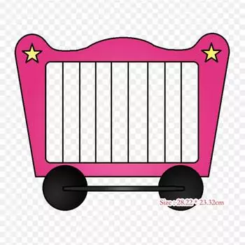 Circus Train Iron on Heat Transfer Printing Vinyl Patches Sticker for Clothes DIY Appliques Washable Patches