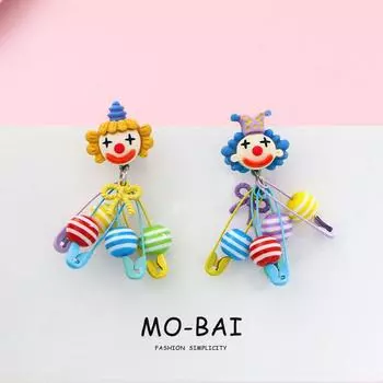Цирк Милые Украшения Маленькая Подвеска Шарф Брошь Yellow Clown + Blue Clown