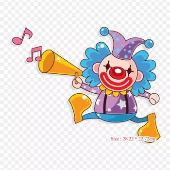 Цирк Мультфильм Цирк Мультфильм Термоперенос Печать Виниловые Нашивки Наклейки для Одежды Аппликации Сделай Сам Моющиеся Нашивки