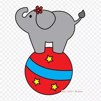 Цирк Слон Мультфильм Термоперенос Печать Виниловые Нашивки Наклейки для Одежды Аппликации Сделай Сам Моющиеся Нашивки