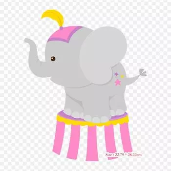 Цирк Слон Термоперенос Печать Виниловые Нашивки Наклейки для Одежды Аппликации Сделай Сам Моющиеся Нашивки