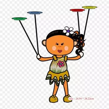 Цирк Сумерки Цирк Утюг на термопереносной печати виниловые нашивки наклейки для одежды DIY аппликации моющиеся нашивки