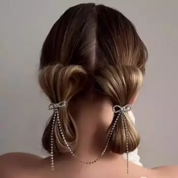 Циркон бант кисточка заколка нишевая личность милый крутой стиль утиный клюв клипса модный дизайн высококлассные аксессуары для волос