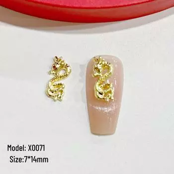 Циркон Ювелирные изделия для ногтей: 3D Аксессуары из сплава с драконом и кроликом для Нового года