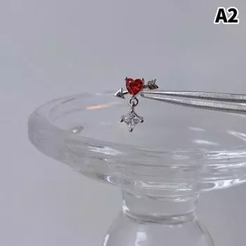 Циркон Крылья Сердце Серьги-гвоздики для женщин Девушки Спираль Хрящ Пирсинг Ушей