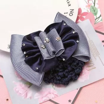 Циркон Медсестра Кристалл Большой Бант Женские Пружинные Зажимы Зажимы Для Хвостика Заколки Для Волос Чехол Сетка Корейский Снуд Пучок красный