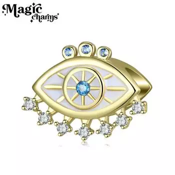 Циркон Ресница Devil Eye Стерлинговое серебро 925 пробы Ожерелье из бисера Браслет Аксессуары Бусины