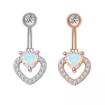 Циркон Стразы Цветы Женское Кольцо Пупка Украшения Для Тела Пирсинг Живота Геометрическое Кольцо Для Пупка C