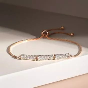 Цирконий бамбуковый браслет женский легкий роскошный нишевый национальный стиль регулируемый тянущийся ювелирный