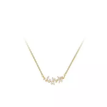 Цирконий Цветок Ожерелье Легкий Роскошный Нишевый Дизайн Новогодний Трендовый Ключица Свитер Цепь