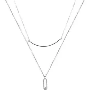 Цирконий двухслойное ожерелье в новогоднем стиле женская цепочка на ключицу женская простая легкая роскошная нишевая конструкция