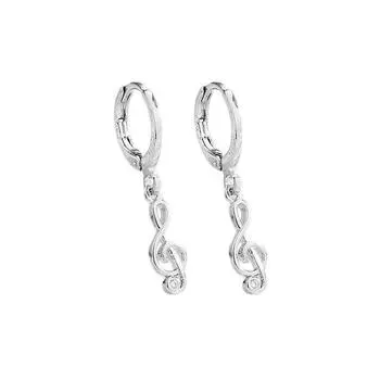 Цирконий гитара скрипка серьги застежки изысканный инструмент асимметричные серьги ноты серьги женские copper