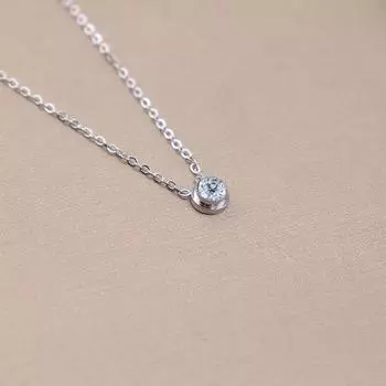 Цирконий ключичная цепочка титановая сталь универсальное ожерелье женское ожерелье с круглым мозамбикским бриллиантом из нержавеющей стали ювелирные изделия