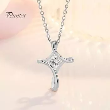 Цирконий кулон ожерелье ключица ожерелье женское ювелирное украшение подарок для девушки жены повседневная одежда работа свидание вечеринки серебряный