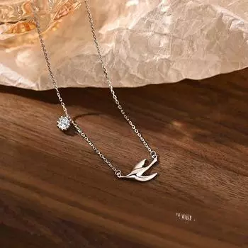 Цирконий Ласточка Ожерелье, Легкая роскошь, Высокое качество, Дизайн для небольшой группы, Цепочка-ошейник в виде животного, Новый женский стиль