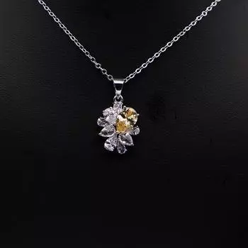 Цирконий ожерелье серьги кольцо браслет комплект ювелирных изделий комбинация, цветок серебряный игла комплект ювелирных изделий