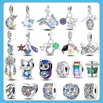 Цирконий Подвески Стерлингового Серебра 925 пробы Кофейная Чашка Шарм Шарм Подходит Модный Стиль Браслет Ожерелье Женский кулон DIY Ювелирные Изделия