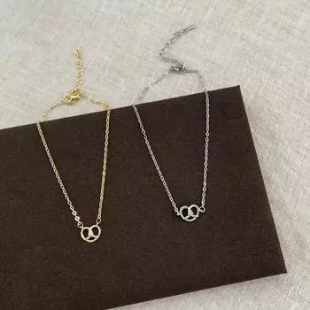 Цирконий пустой щелочной узел ожерелье женский дизайн чувство простота мода личность темперамент элегантный универсальный шейный цепочка ключичная цепочка