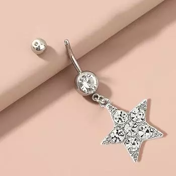 Цирконий Сердце Луна Висячие Кольца Пупка Нержавеющая Сталь Пупка Штанга Кольцо Украшения Для Тела Пирсинг Для Женщин Девочек A8