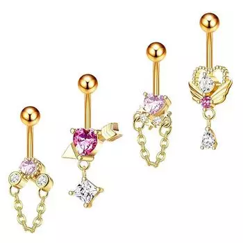 Цирконий Сердце Пупка Пирсинг Ногтей Поддельные Пупка Кольцо Украшения Тела Для Женщин