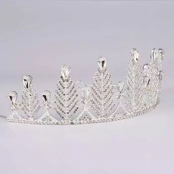 Цирконий Серебряный Лист Корона Принцесса Свадебное Платье Аксессуары Винтажный Придворный Обруч серебряный